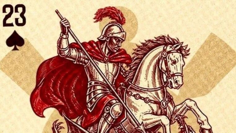 Imagem de São Jorge e atrás possui símbolo do Corinthians.