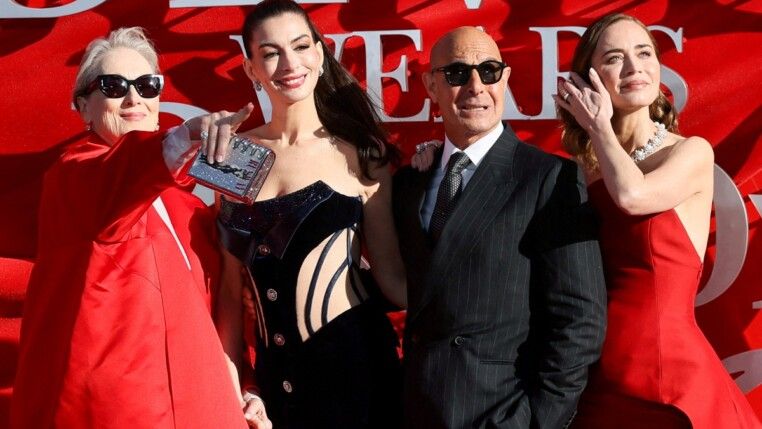 Meryl Streep, Anne Hathaway, Stanley Tucci e Emily Blunt participam da estreia europeia de “O Diabo Veste Prada 2”, em Londres