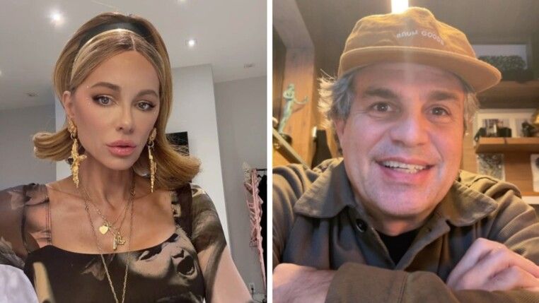 Montagem com a atriz Kate Backinsale e o ator Mark Ruffalo
