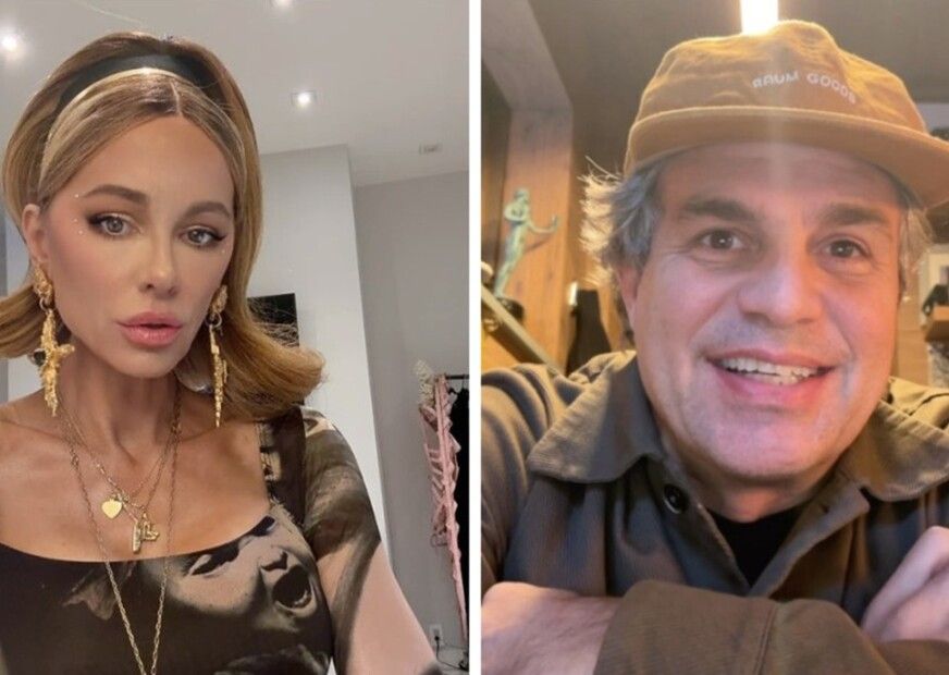 Montagem com a atriz Kate Backinsale e o ator Mark Ruffalo