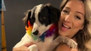 Cãozinho de Samira ganha prótese para a pata. (Foto: Reproduçõa/Instagram/@lindolfo_sagr)