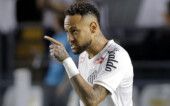 Neymar em jogo da Sul-Americana do Santos x Recoleta
