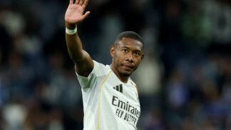 Soccer Football - LaLiga - Real Madrid v Real Oviedo - Santiago Bernabeu, Madrid, Spain - May 14, 2026 Real Madrid's David Alaba acknowledges fans after the match REUTERS/Isabel Infantes