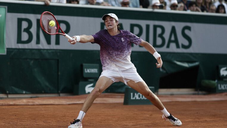 Tennis - French Open - Roland Garros, Paris, France - May 24, 2026 Brazil's Joao Fonseca in action during his first round match against France's Luka Pavlovic REUTERS/Benoit Tessier