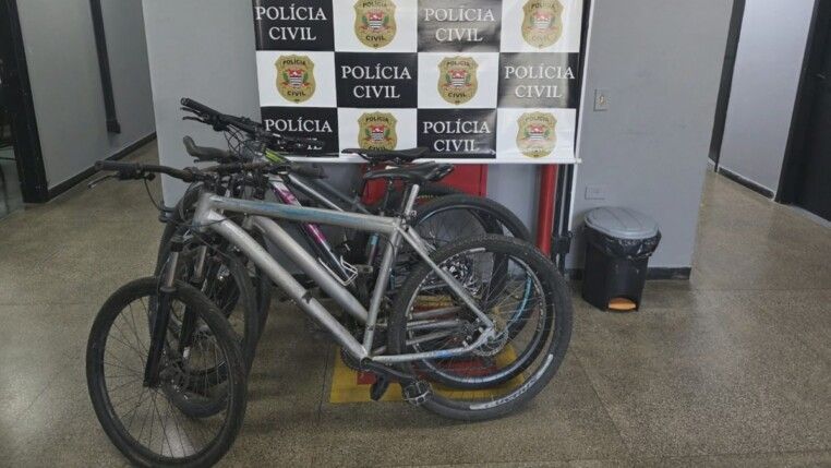 Biciletas apreendidas pela polícia de São Paulo