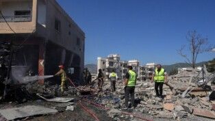 Casas destruídas por ataques de Israel em Habboush, no Líbano.