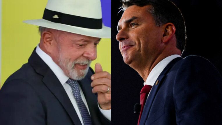 Lula e Flávio Bolsonaro