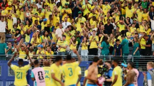 Torcida do Brasil no jogo contra o Marrocos, o primeiro da Copa do Mundo