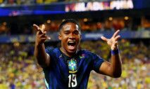 Endrick, atacante do Brasil, contra o Haiti