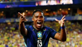 Endrick, atacante do Brasil, contra o Haiti