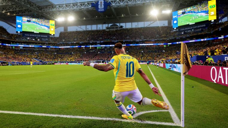 Neymar joga pelo Brasil contra a Escócia na Copa do Mundo 2026