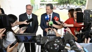 Vice Presidente da República Geraldo Alckmin durante Entrevista coletiva após reunião com Ministro da Fazenda Fernando Haddad em Brasília
