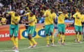 Comemoração do gol de Tshabalala, contra o México, na Copa do Mundo de 2010. (Foto: Divulgação/Fifa)