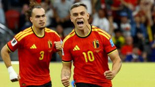 Soccer Football - FIFA World Cup 2026 - Group G - New Zealand v Belgium - BC Place, Vancouver, Canada - June 26, 2026 Belgium's Leandro Trossard celebrates scoring their first goal REUTERS/Albert Gea TPX IMAGES OF THE DAY