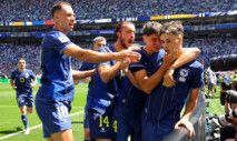 Soccer Football - FIFA World Cup 2026 - Group B - Bosnia and Herzegovina v Qatar - Seattle Stadium, Seattle, Washington, U.S. - June 24, 2026 Bosnia and Herzegovina's Kerim Alajbegovic celebrates scoring their first goal with teammates REUTERS/Carlos Barria TPX IMAGES OF THE DAY