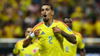 Soccer Football - FIFA World Cup 2026 - Group K - Colombia v DR Congo - Estadio Guadalajara, Guadalajara, Mexico - June 23, 2026 Colombia's Daniel Munoz celebrates scoring their first goal REUTERS/Daniel Becerril TPX IMAGES OF THE DAY