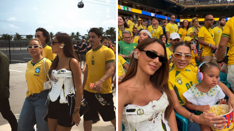 Bruna Biancardi mostra looks personalizados das filhas para ver a estreia de Neymar na Copa
