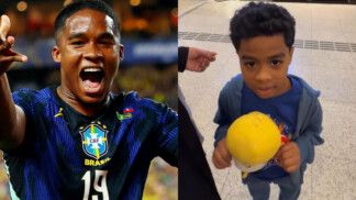 O jogador Endrick e seu irmão caçula Noah Gael