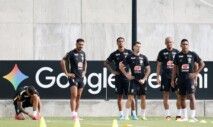 Gabriel Magalhães e Gabriel Martinelli participaram do treino desta terça-feira (02/06), em Nova Jersey (Foto: Rafael Ribeiro/CBF)