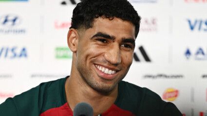 Hakimi, lateral-direito de Marrocos, em entrevista coletiva