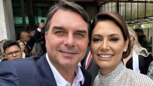 Michele e Flávio Bolsonaro