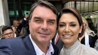 Michele e Flávio Bolsonaro