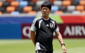 Soccer Football - FIFA World Cup 2026 - Japan Training - Houston Dash & Dynamo Stadium, Houston, Texas, U.S. - June 28, 2026 Japan coach Hajime Moriyasu during training IMAGN IMAGES via Reuters/Troy Taormina