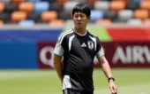 Soccer Football - FIFA World Cup 2026 - Japan Training - Houston Dash & Dynamo Stadium, Houston, Texas, U.S. - June 28, 2026 Japan coach Hajime Moriyasu during training IMAGN IMAGES via Reuters/Troy Taormina
