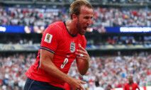Soccer Football - FIFA World Cup 2026 - Group L - Panama v England - New York/New Jersey Stadium, East Rutherford, New Jersey, U.S. - June 27, 2026 England's Harry Kane celebrates scoring their second goal IMAGN IMAGES via Reuters/Vincent Carchietta