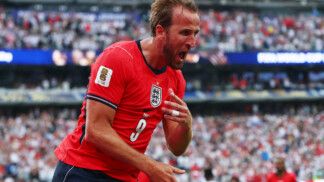 Soccer Football - FIFA World Cup 2026 - Group L - Panama v England - New York/New Jersey Stadium, East Rutherford, New Jersey, U.S. - June 27, 2026 England's Harry Kane celebrates scoring their second goal IMAGN IMAGES via Reuters/Vincent Carchietta