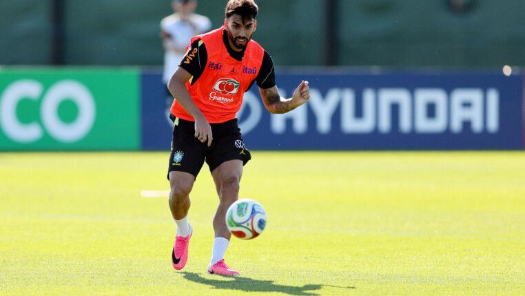 Soccer Football - FIFA World Cup 2026 - Brazil Training - Columbia Park Training Facility, Morristown, New Jersey, U.S. - June 3, 2026 Brazil's Lucas Paqueta during training IMAGN IMAGES via Reuters/Caean Couto