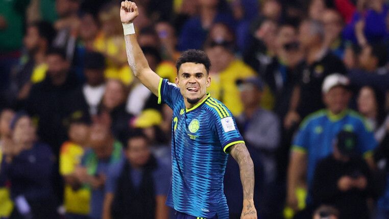 Soccer Football - FIFA World Cup 2026 - Group K - Uzbekistan v Colombia - Estadio Azteca, Mexico City, Mexico - June 17, 2026 Colombia's Luis Diaz celebrates scoring their second goal REUTERS/Eloisa Sanchez TPX IMAGES OF THE DAY