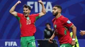 Soccer Football - FIFA World Cup 2026 - Group C - Morocco v Haiti - Atlanta Stadium, Atlanta, Georgia, U.S. - June 24, 2026 Morocco's Ismael Saibari celebrates scoring their second goal with Brahim Diaz IMAGN IMAGES via Reuters/Jordan Godfree