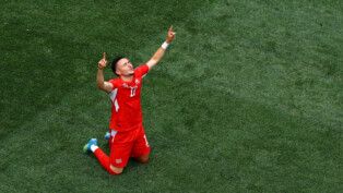 Soccer Football - FIFA World Cup 2026 - Group B - Switzerland v Bosnia and Herzegovina - Los Angeles Stadium, Inglewood, California, U.S. - June 18, 2026 Switzerland's Ruben Vargas celebrates scoring their second goal REUTERS/Matthew Childs TPX IMAGES OF THE DAY