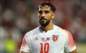 O atacante Mousa Al-Tamari, da Jordânia, durante a partida da Copa contra a Áustria, em Santa Clara