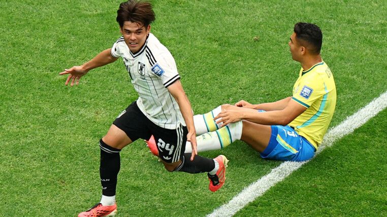 Gol do Japão contra o Brasil