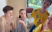 Cruz Beckham e namorada brasileira