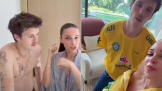 Cruz Beckham e namorada brasileira