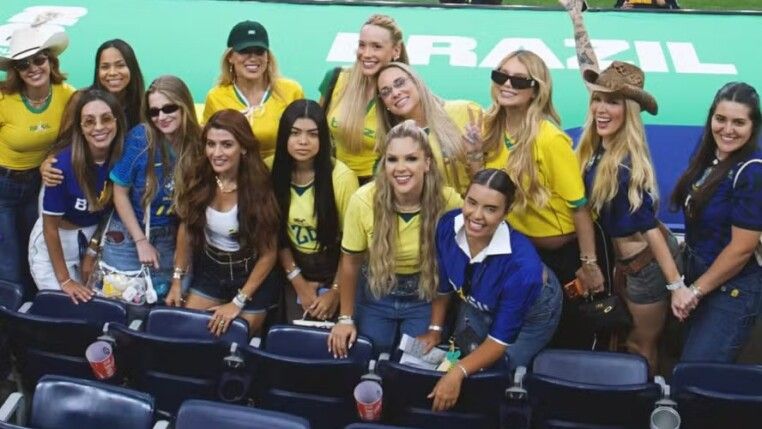 Sem Bruna Biancardi, 'selesposas' posam juntas após Brasil ganhar jogo na Copa do Mundo