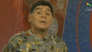 Diego Maradona no programa "De La Mano Del 10", da rede Telesur