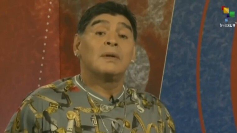 Diego Maradona no programa "De La Mano Del 10", da rede Telesur