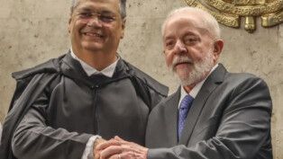 O Supremo Tribunal Federal (STF) realiza sessão solene de posse do novo ministro da Corte, Flávio Dino. Na foto o ministro Flavio Dino e o presidente Lula.