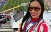 Larissa Riquelme no estádio de Los Angeles Larissa Riquelme no estádio de Los Angeles