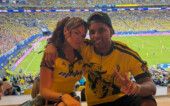 Maisa e Rodrygo assistem a jogo do Brasil em Miami (EUA)
