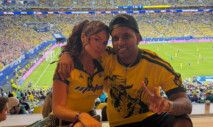 Maisa e Rodrygo assistem a jogo do Brasil em Miami (EUA)