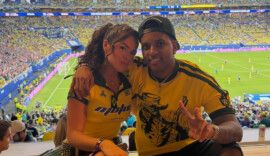 Maisa e Rodrygo assistem a jogo do Brasil em Miami (EUA)