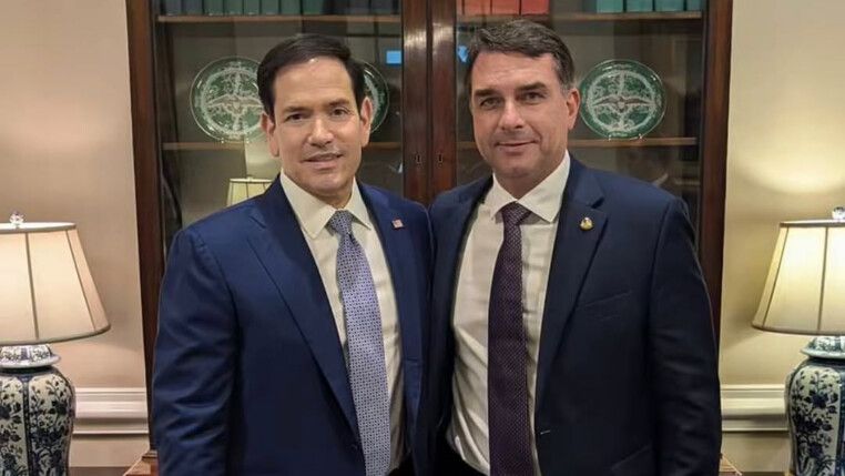 Marco Rubio e Flávio Bolsonaro