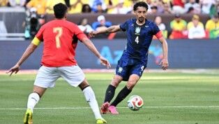 Marquinhos durante o amistoso internacional entre Brasil e Egito, disputado no Huntington Bank Field, em Cleveland, Ohio, Estados Unidos