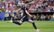 Scott McTominay, da Escócia, finaliza durante a partida contra o Marrocos pela fase de grupos da Copa do Mundo de 2026, no Boston Stadium, em Foxborough, Massachusetts (EUA), em 19/06