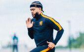 Memphis Depay em treino da Holanda na Copa do Mundo
